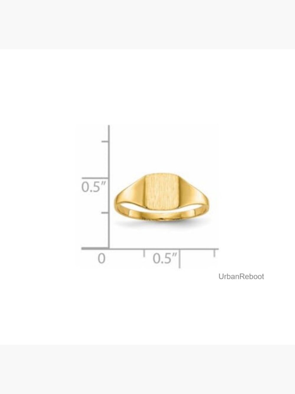 14k Yellow Gold Solid Back Signet Ring Size 6 Band - Picture 2 of 7